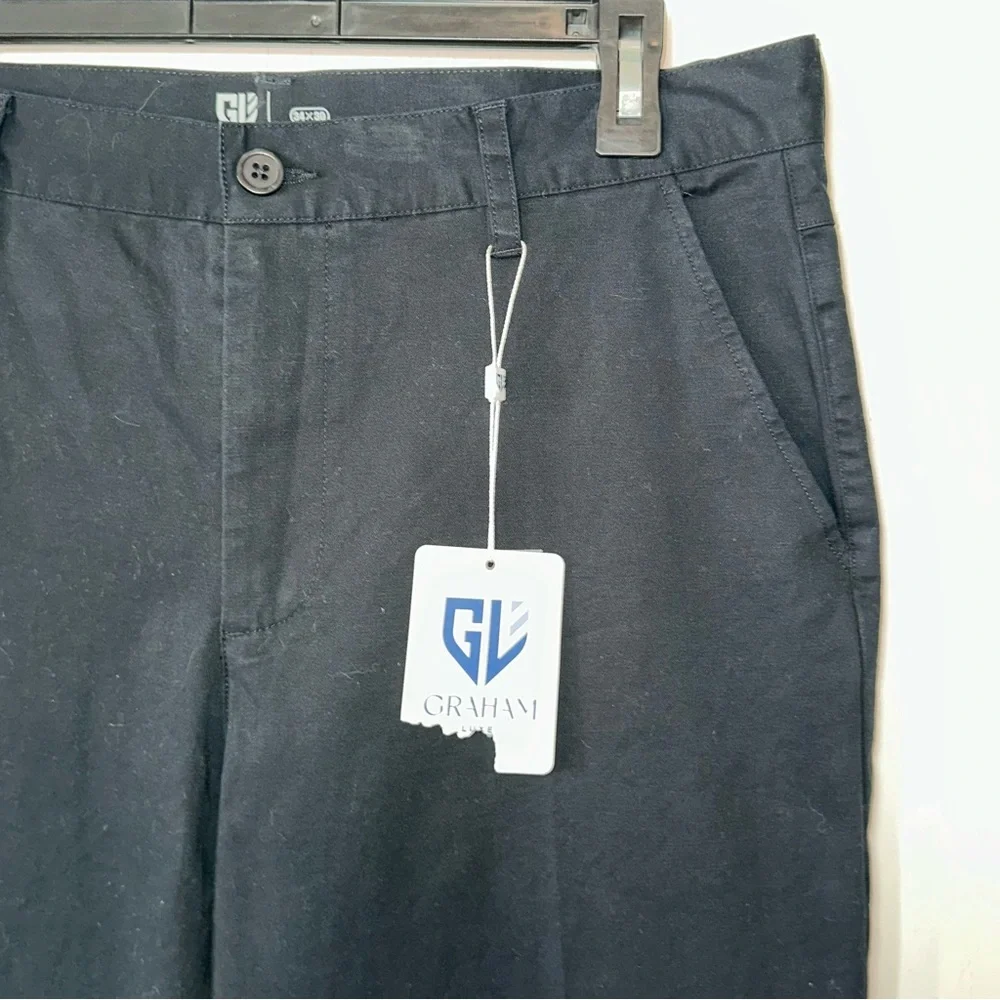 Graham Luxe Men’s Richmond GL5013M Jet Black Cotton Golf Pants- Size 34X30 - Picture 5 of 13
